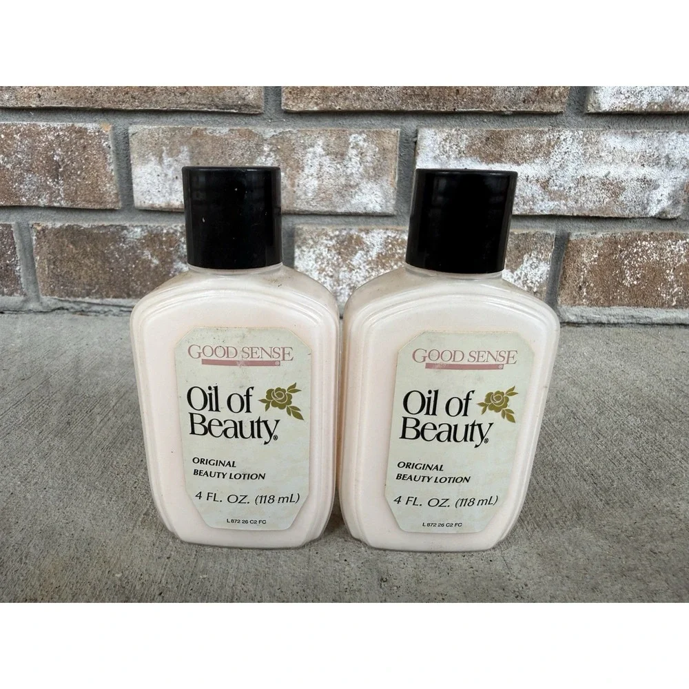 2 Vintage Good Sense Oil of Beauty Original Beauty Lotion 4oz Each Discontinued